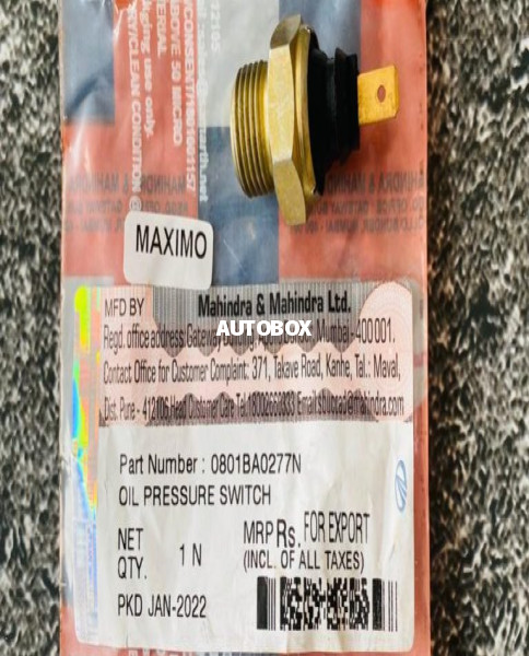 Mahindra Maximo Oil  Pressure Switch For Sale