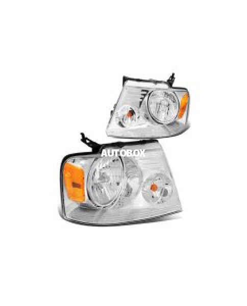 Ford F150 11th Gen Chrome Housing Amber Corner Headlight